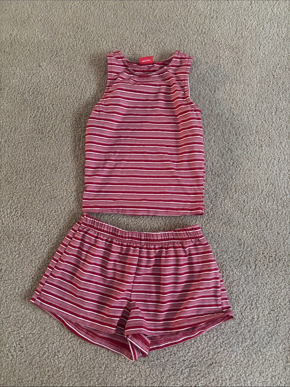 LA Glow Red Striped matching set size XS